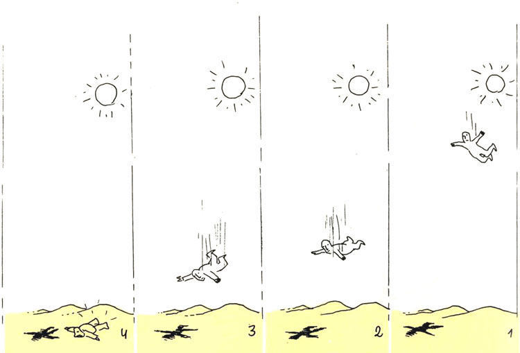 האיש הנופל אל צילו. מתוך סופרספר מאת דני קרמן ותומר קרמן