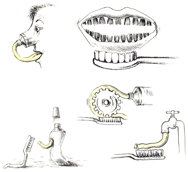 וריאציות על מברשת, משחה ושפופרת. מתוך סופרספר מאת דני קרמן ותומר קרמן