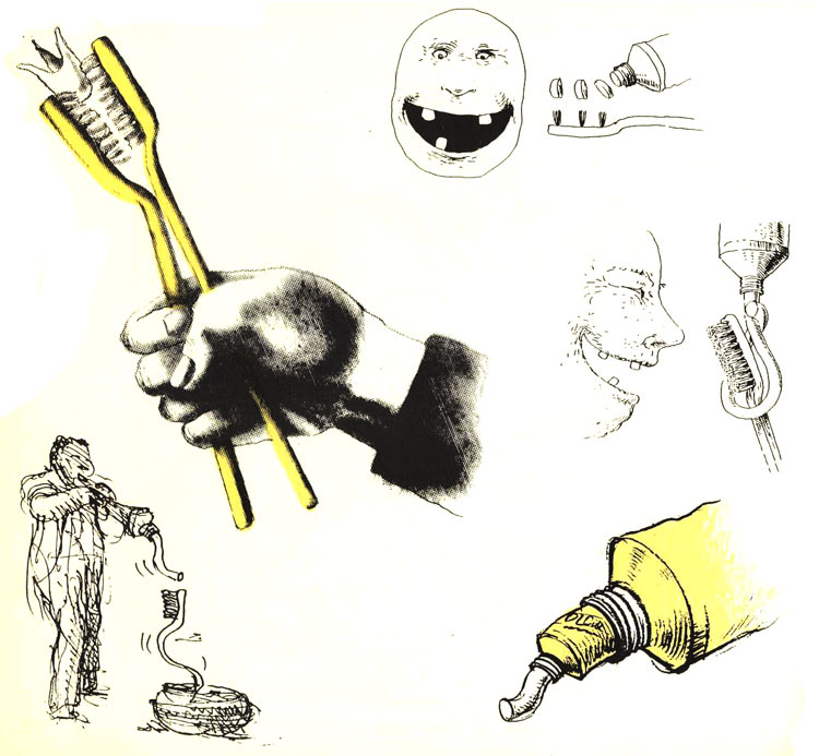 וריאציות על מברשת ושפופרת. מתוך סופרספר מאת דני קרמן ותומר קרמן