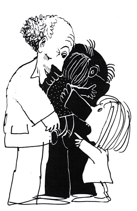 איור של דני קרמן מהספר שיחות עם הנכדה מאת אליעזר שטיינמן