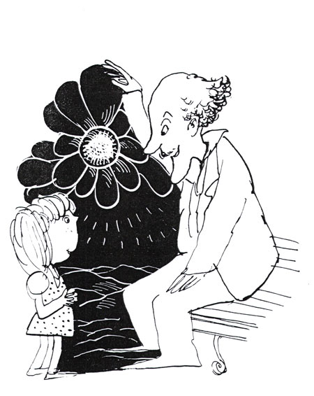 איור של דני קרמן מהספר שיחות עם הנכדה מאת אליעזר שטיינמן