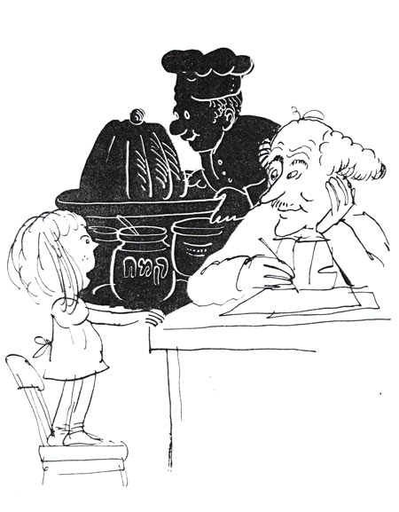 איור של דני קרמן מהספר שיחות עם הנכדה מאת אליעזר שטיינמן