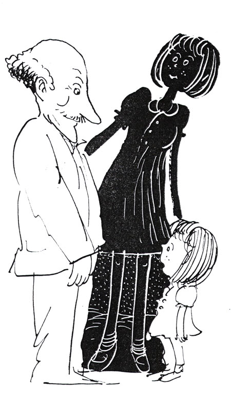 איור של דני קרמן מהספר שיחות עם הנכדה מאת אליעזר שטיינמן