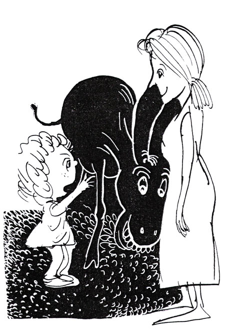 איור של דני קרמן מהספר שיחות עם הנכדה מאת אליעזר שטיינמן