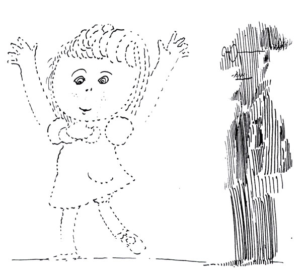 איור של דני קרמן מהספר שיחות עם הנכדה מאת אליעזר שטיינמן