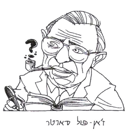 דיוקן של סארטר עם מקטרת כותב בעט נובע